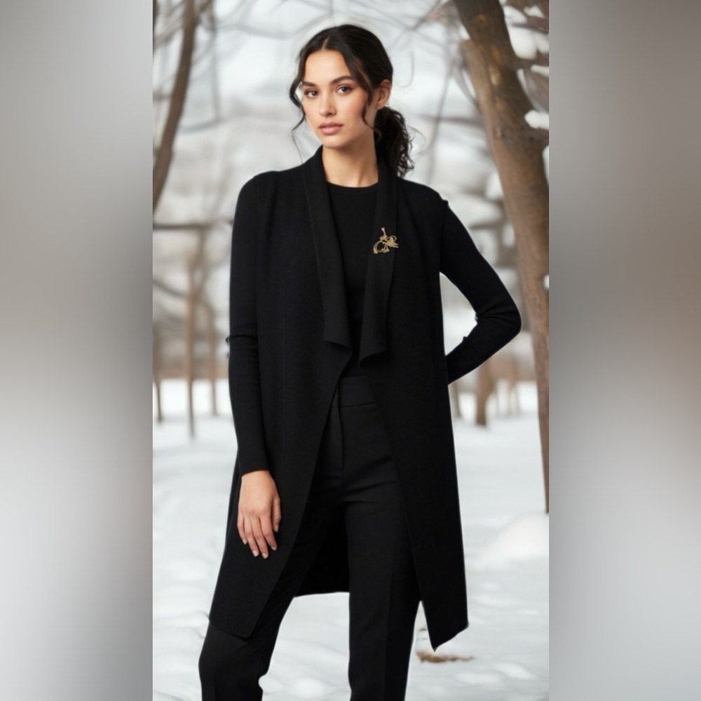 0154 H&M Black Draped Cardigan